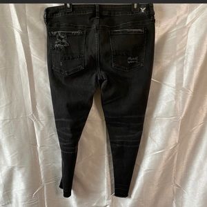 American Eagle Black Distressed Jeans